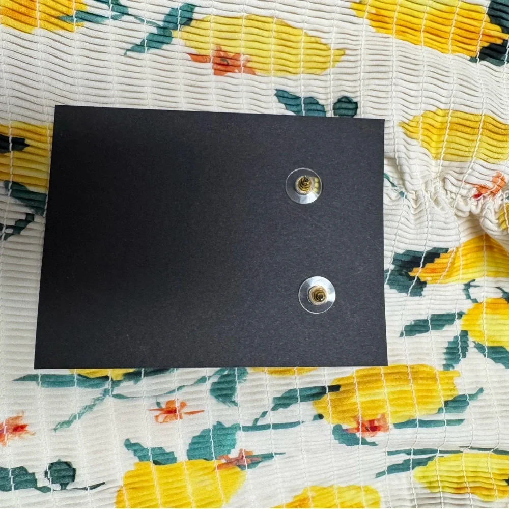 H&M Lemon Print Smocked Sundress White Yellow Sleeveless S Bonus earrings NWT - Picture 12 of 16